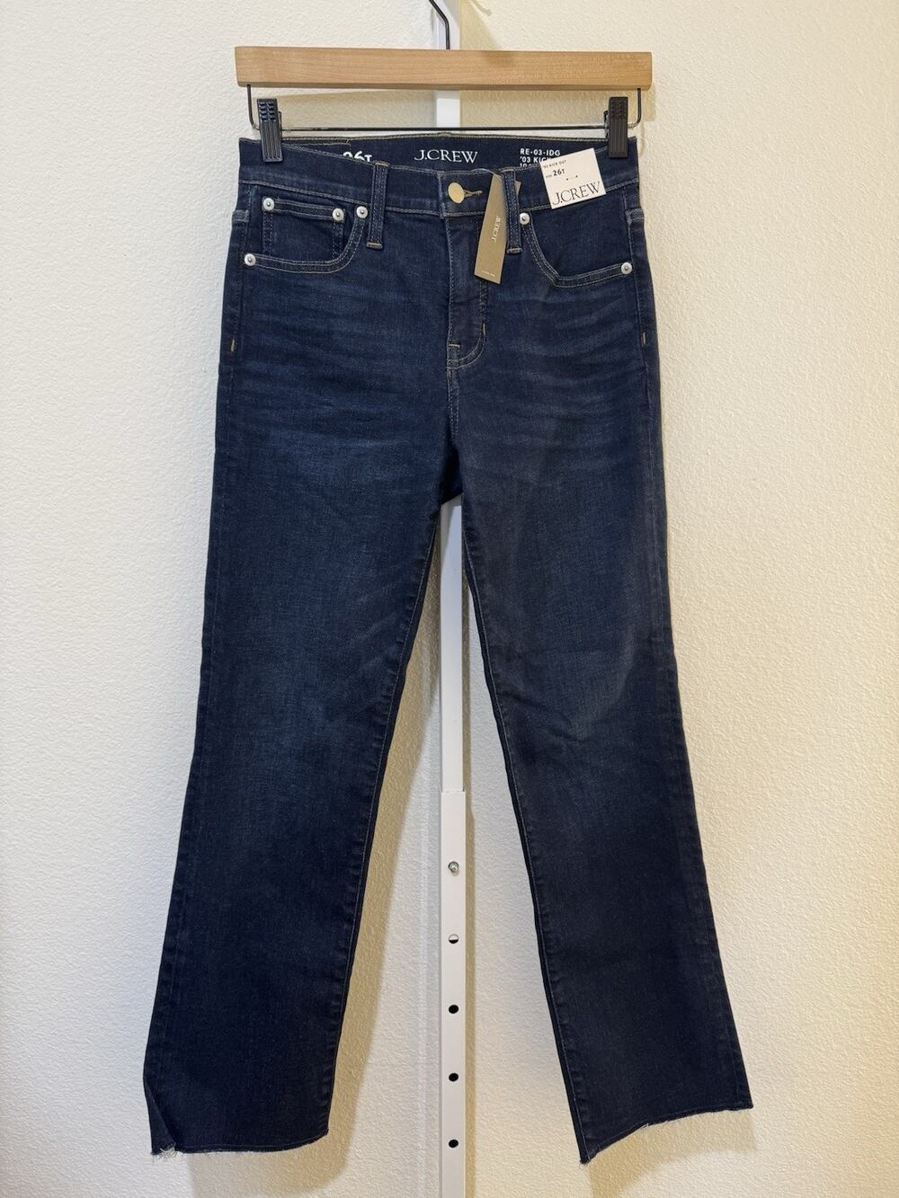 J. Crew ‘03 Mid Rise Kick Out Jeans Penny Basil Wash Size 26T Tall